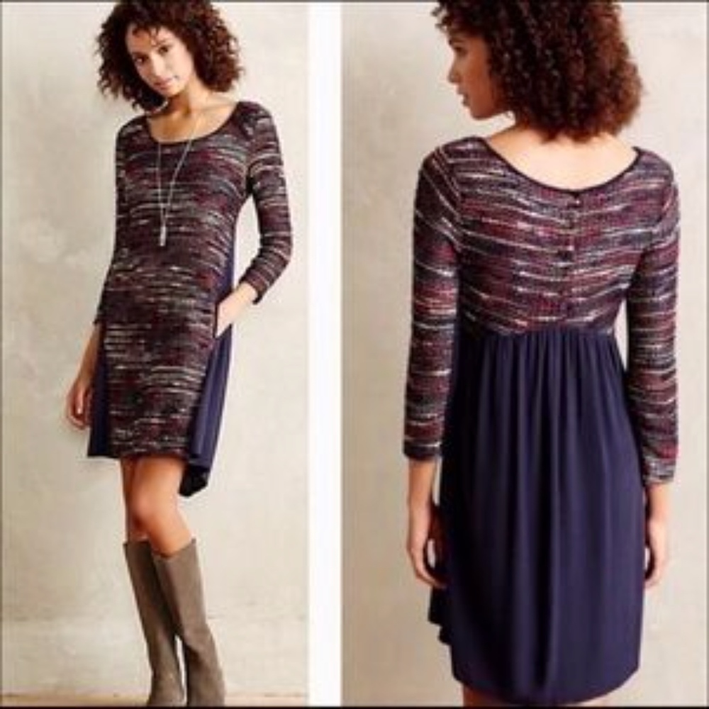 NEW! Anthro Maeve Multi Color Yarn Pocket Dress